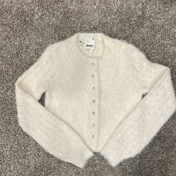 Free People Celeste Cardi Cardigan Sweater in Ivory - Picture 8 of 11